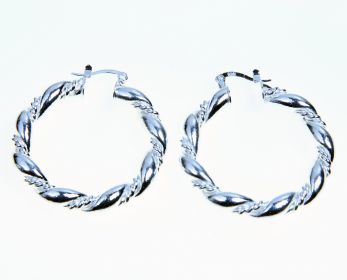 Серьги-кольца из переплетенных веревок-канатиков