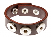 Тёмно-коричневый кожаный браслет с круглыми заклёпками