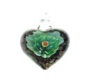 Подвеска из муранского стекла в форме зеленого сердечка