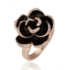 Кольцо с золотым напылением в форме розы