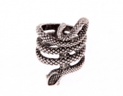Кольцо "Посеребрённая змея"